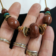 Load image into Gallery viewer, Coco Boho Vintage Lucite Brass Necklace