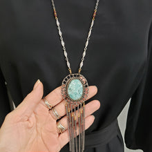 Load image into Gallery viewer, Bohemian Ocean Jasper Tassel Fringe Necklace