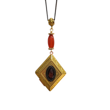 Load image into Gallery viewer, Vintage Diamond Locket - Carnelian