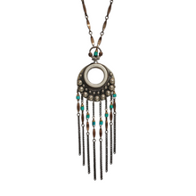 Load image into Gallery viewer, Bohemian Turquoise Tassel Fringe Necklace