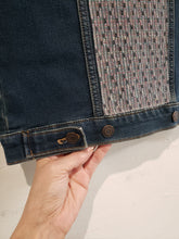 Load image into Gallery viewer, Reworked Denim Vest - Dragonfly