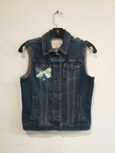Load image into Gallery viewer, Reworked Denim Vest - Dragonfly