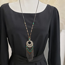 Load image into Gallery viewer, Bohemian Turquoise Tassel Fringe Necklace