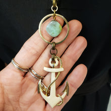 Load image into Gallery viewer, Enamel Anchor Necklace - Larimar