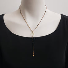Load image into Gallery viewer, Mixed Chain Delicate Y Drop Necklace - Pyrite