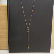 Load image into Gallery viewer, Mixed Chain Delicate Y Drop Necklace - Pyrite