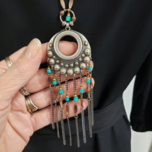 Load image into Gallery viewer, Bohemian Turquoise Tassel Fringe Necklace