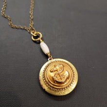 Load image into Gallery viewer, Vintage Round Locket Necklace - Anchor