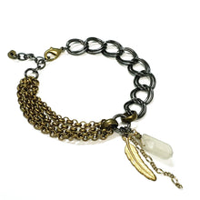 Load image into Gallery viewer, Quartz Feather Bohemian Bracelet - more colors available