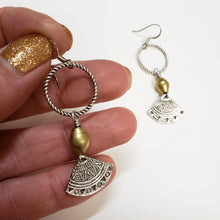 Load image into Gallery viewer, Aztec Brass Fans Earrings