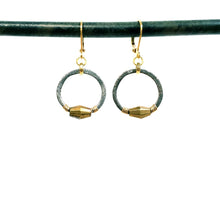 Load image into Gallery viewer, Petit Black Gold Trio Hoop Drop Earrings