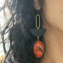 Load image into Gallery viewer, Geometric splash drop earrings