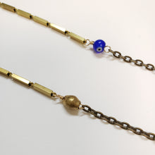 Load image into Gallery viewer, Glasses Chain Vintage brass bar chain Evil Eye - more colors available
