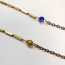 Load image into Gallery viewer, Glasses Chain Vintage brass bar chain Evil Eye - more colors available
