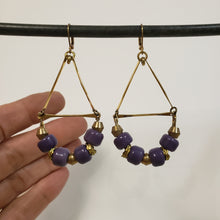Load image into Gallery viewer, Soft Hoop Teardrop Earrings - Purple
