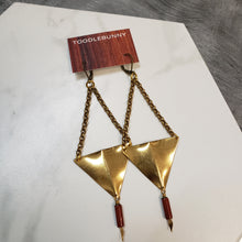Load image into Gallery viewer, Geometric Triangle Point Drop Earrings - Red Jasper