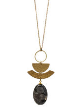 Load image into Gallery viewer, Rising Sun Necklace - Larvikite
