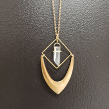 Load image into Gallery viewer, Crystal Quartz Point Chevron Necklace