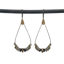 Load image into Gallery viewer, Heishi Teardrop Earrings - mixed metals