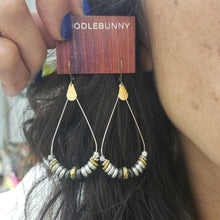 Load image into Gallery viewer, Heishi Teardrop Earrings - mixed metals