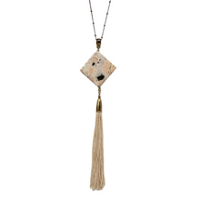 Load image into Gallery viewer, Peach Ocean Jasper Tassel Necklace