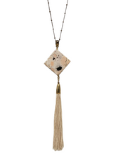 Load image into Gallery viewer, Peach Ocean Jasper Tassel Necklace