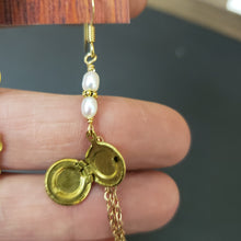 Load image into Gallery viewer, Asymmetric Butterfly Locket Earrings - White Pearl