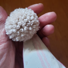 Load image into Gallery viewer, Neutral Aztec Chevron PomPom Triangle Pillow