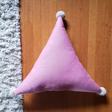 Load image into Gallery viewer, Neutral Aztec Chevron PomPom Triangle Pillow