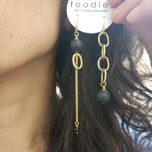 Load image into Gallery viewer, Asymmetric Lava drop earrings