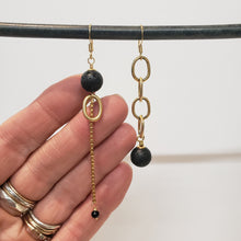 Load image into Gallery viewer, Asymmetric Lava drop earrings