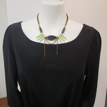 Load image into Gallery viewer, Spike Fringe Collar Necklace - Astrophyllite