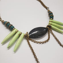 Load image into Gallery viewer, Spike Fringe Collar Necklace - Astrophyllite