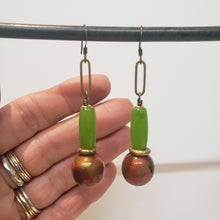 Load image into Gallery viewer, Stacked Moon Drop Earrings