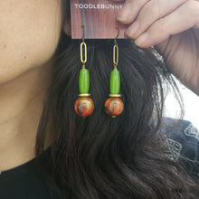 Load image into Gallery viewer, Stacked Moon Drop Earrings