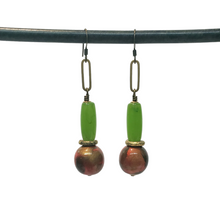 Load image into Gallery viewer, Stacked Moon Drop Earrings