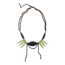 Load image into Gallery viewer, Spike Fringe Collar Necklace - Astrophyllite
