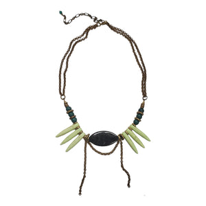Spike Fringe Collar Necklace - Astrophyllite