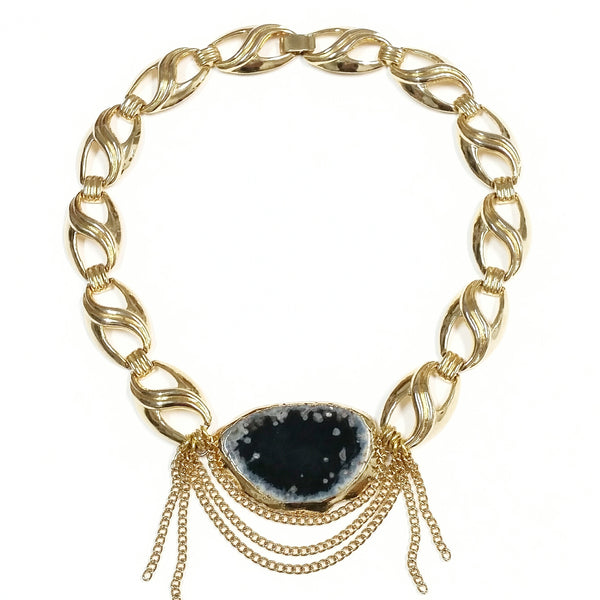 Black and Gold Statement Necklace