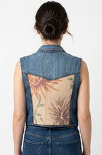 Load image into Gallery viewer, Reworked Denim Vest - Spring Floral
