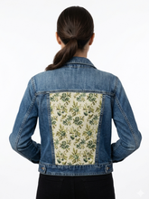 Load image into Gallery viewer, Reworked Denim Jacket - Green Floral M
