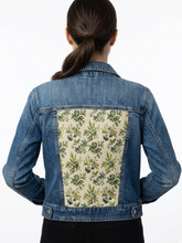 Load image into Gallery viewer, Reworked Denim Jacket - Green Floral M
