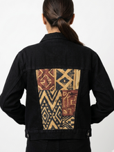 Load image into Gallery viewer, Reworked Denim Jacket - African Print M
