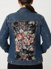 Load image into Gallery viewer, Reworked Denim Jacket - Floral Garden Dark XL
