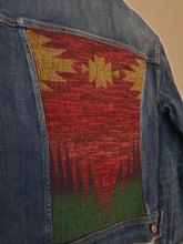 Load image into Gallery viewer, Reworked Denim Jacket - Aztec Sunset
