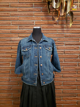 Load image into Gallery viewer, Reworked Denim Jacket - Aztec Sunset
