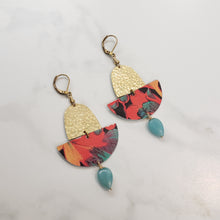 Load image into Gallery viewer, Curacao Red Floral Amazonite Drop Earrings
