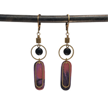 Load image into Gallery viewer, Abstract Brass Eye Earrings - Pinks
