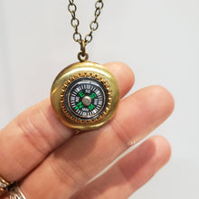 Load image into Gallery viewer, Small Vintage Locket Necklace - Compass
