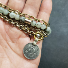 Load image into Gallery viewer, Multi Chain Kuchi Coin Stone Bracelet

